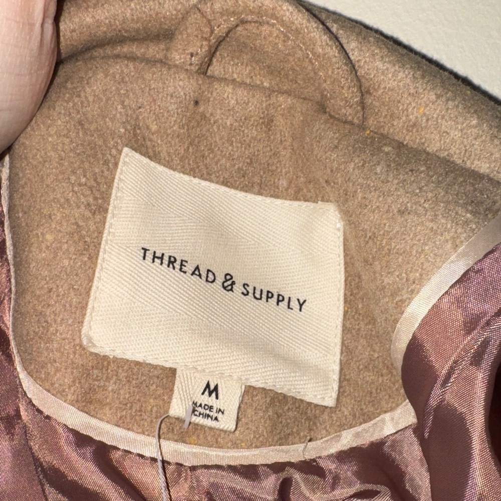 Thread & Supply Camel Double-Breasted Pea Coat - Picture 11 of 12